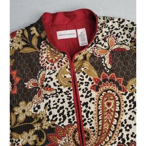 Alfred Dunner Womens Lightweight Open Front Blazer Jacket Size‎ 20 Red Butterfly